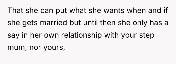 That she can put what she wants when and if...
