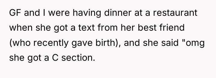 GF and I were having dinner at a restaurant when...