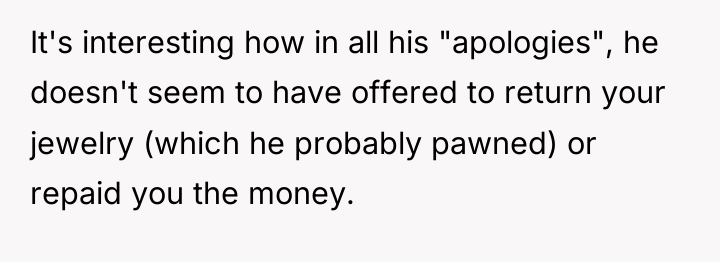 It's interesting how in all his "apologies", he doesn't seem...