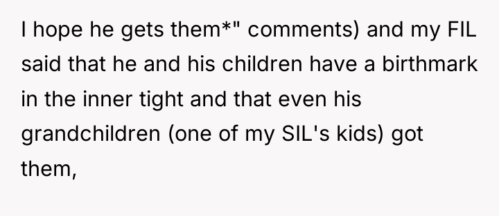 I hope he gets them*" comments) and my FIL said...
