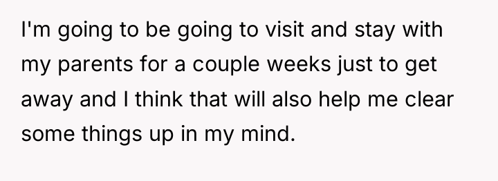 I'm going to be going to visit and stay with...