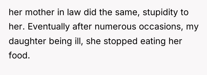 her mother in law did the same, stupidity to her....