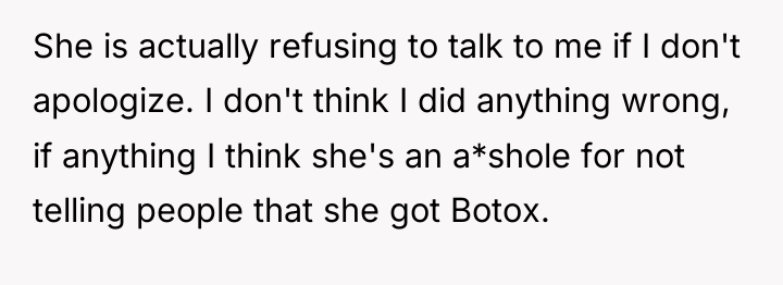 She is actually refusing to talk to me if I...