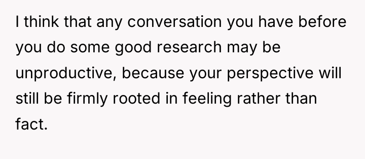 I think that any conversation you have before you do...