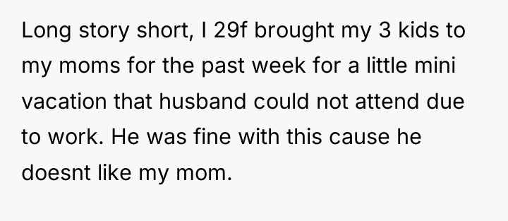 Long story short, I 29f brought my 3 kids to...