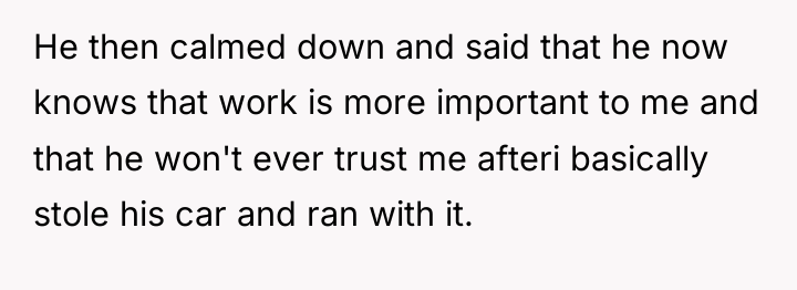 He then calmed down and said that he now knows...