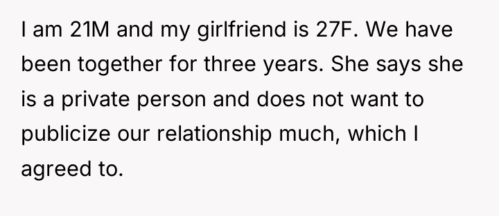 I am 21M and my girlfriend is 27F. We have...