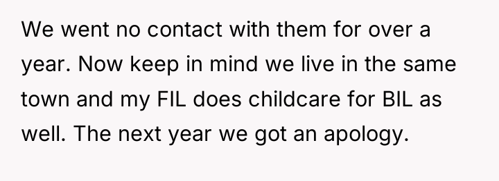 We went no contact with them for over a year....