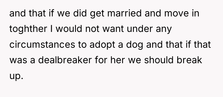 and that if we did get married and move in...