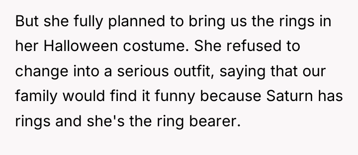But she fully planned to bring us the rings in...