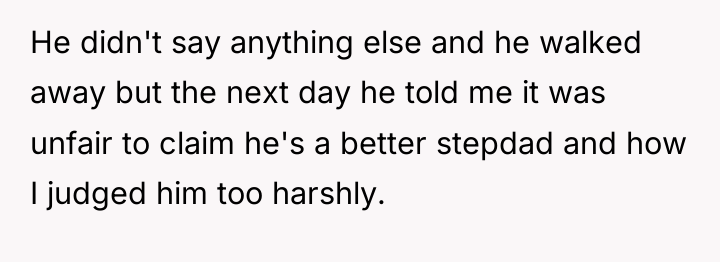 He didn't say anything else and he walked away but...