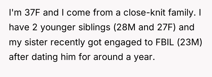 I'm 37F and I come from a close-knit family. I...