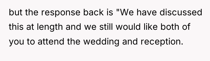 but the response back is "We have discussed this at...