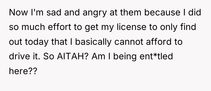 Now I'm sad and angry at them because I did...