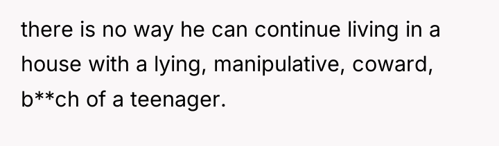 there is no way he can continue living in a...