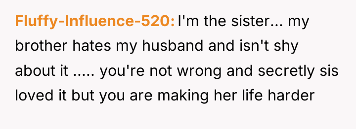 Fluffy-Influence-520 I'm the sister... my brother hates my husband and...
