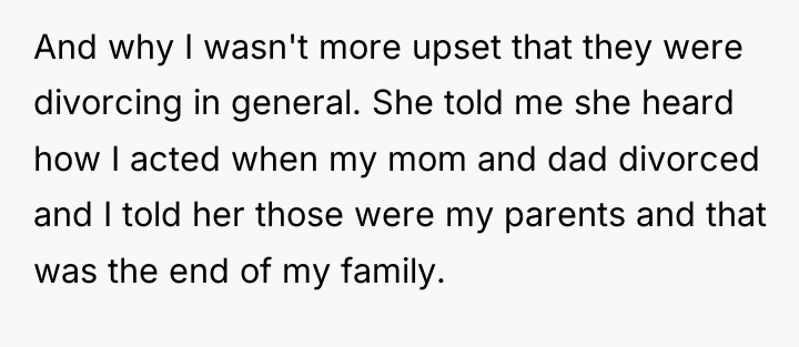 And why I wasn't more upset that they were divorcing...