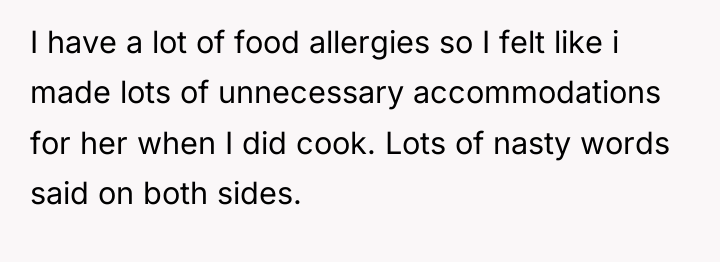 I have a lot of food allergies so I felt...