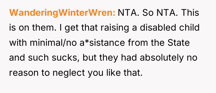WanderingWinterWren NTA. So NTA. This is on them. I get...