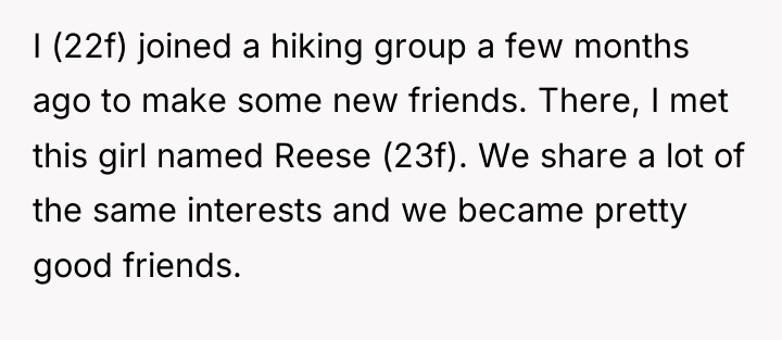I (22f) joined a hiking group a few months ago...