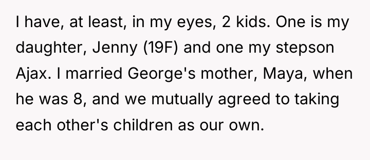 I have, at least, in my eyes, 2 kids. One...