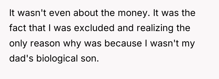 It wasn't even about the money. It was the fact...