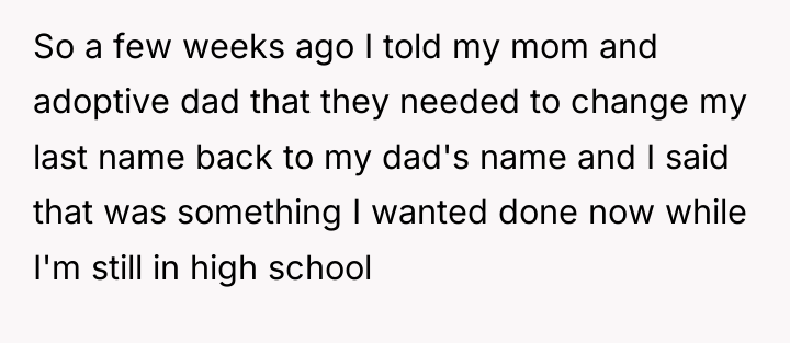 So a few weeks ago I told my mom and...
