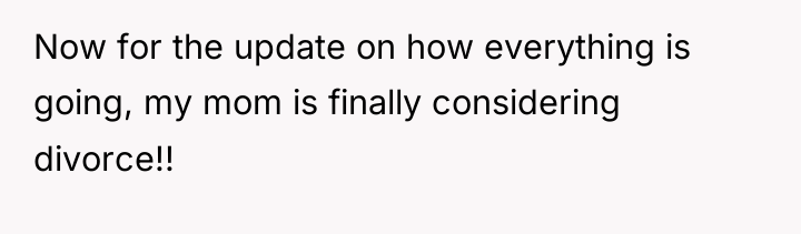 Now for the update on how everything is going, my...