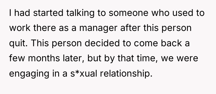 I had started talking to someone who used to work...