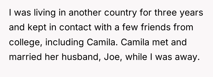 I was living in another country for three years and...