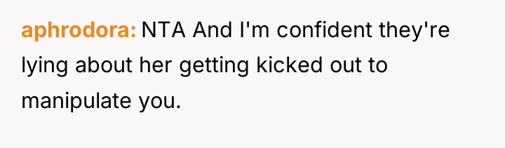 aphrodora NTA And I'm confident they're lying about her getting...