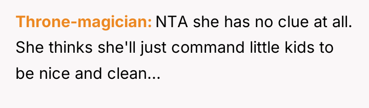 Throne-magician NTA she has no clue at all. She thinks...
