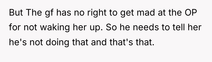 But The gf has no right to get mad at...