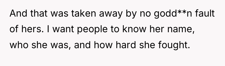 And that was taken away by no godd**n fault of...