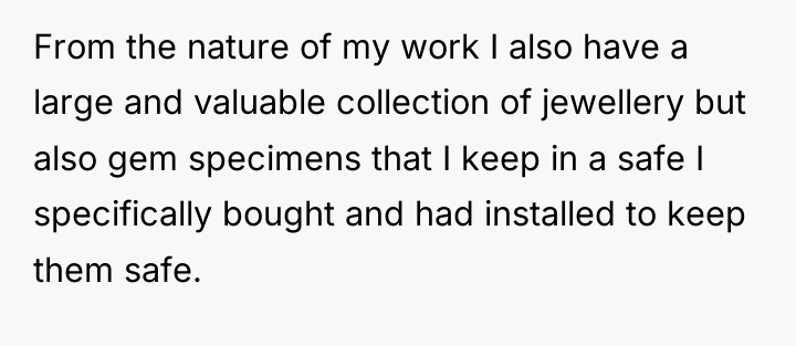 From the nature of my work I also have a...
