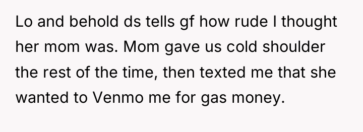 Lo and behold ds tells gf how rude I thought...