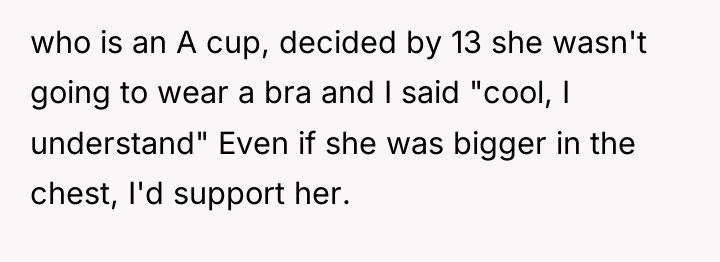 who is an A cup, decided by 13 she wasn't...