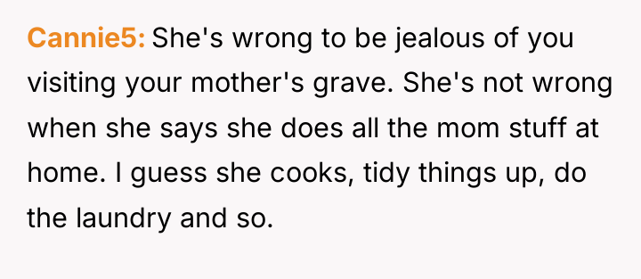 Cannie5 She's wrong to be jealous of you visiting your...
