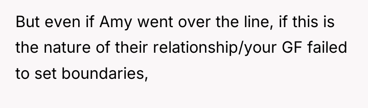 But even if Amy went over the line, if this...