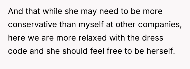 And that while she may need to be more conservative...