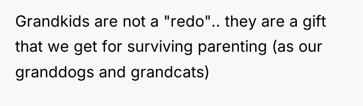 Grandkids are not a "redo".. they are a gift that...