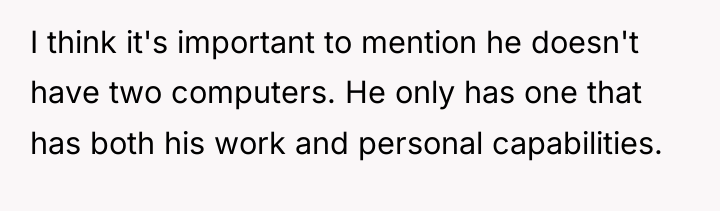I think it's important to mention he doesn't have two...