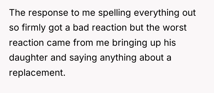 The response to me spelling everything out so firmly got...