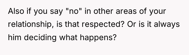 Also if you say "no" in other areas of your...