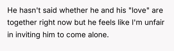 He hasn't said whether he and his "love" are together...