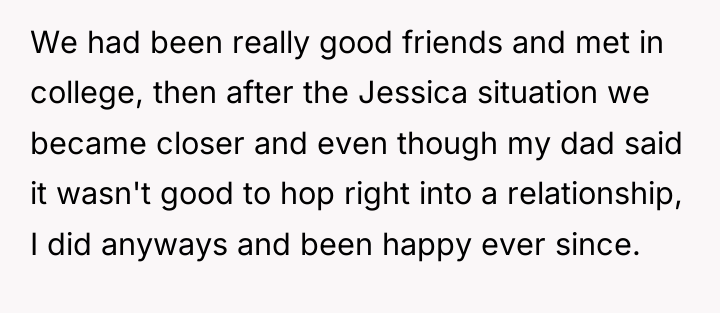 We had been really good friends and met in college,...