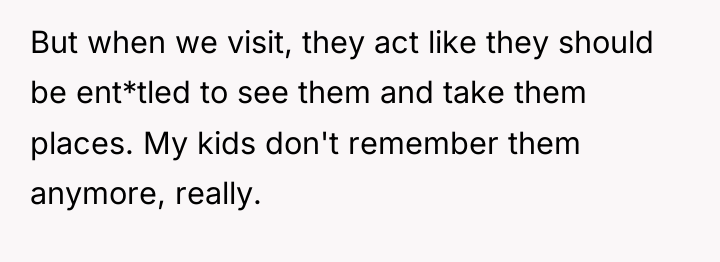 But when we visit, they act like they should be...