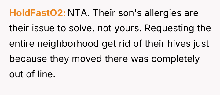 HoldFastO2 NTA. Their son's allergies are their issue to solve,...