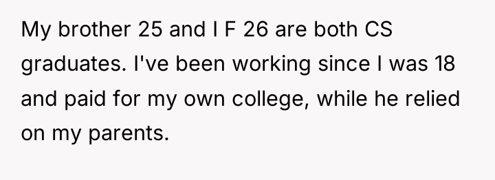 My brother 25 and I F 26 are both CS...