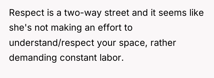 Respect is a two-way street and it seems like she's...